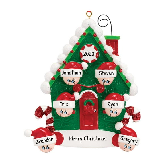 Ornaments by Elves Personalized Family of 6 in New House Ornaments 2024 for Christmas Tree