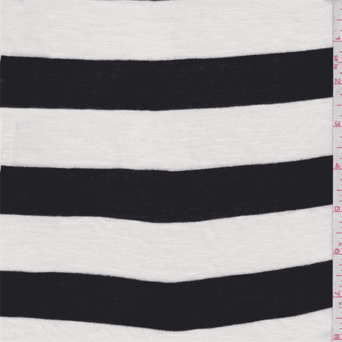 Black/White Stripe Jersey Knit, Fabric Sold By the Yard