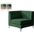 thumbnail image 3 of Meridian Furniture Alina Green Velvet Corner Chair, 3 of 16