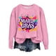 thumbnail image 1 of Gibobby Temperamento Pullover Top Sudadera con cuello redondo y estampado de Mardi para mujer, con cuello redondo, camisas de entrenamiento de manga larga a la moda, blusa hol(Rosa, XXL), 1 of 5