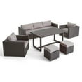 thumbnail image 6 of Noble House Santa Rosa 8 Piece Wicker Patio Sofa Dining Set in Gray, 6 of 6