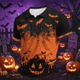 thumbnail image 6 of IAJDKMEK Halloween Men's Polo Short Sleeve Shirt - Comfortable Button-Down Knit Shirt, Lightweight Summer Shirt for Party, Daily Summer, Golf Shirt & Costume,Dark Gray L, 6 of 7