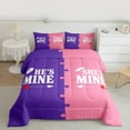 thumbnail image 2 of jejeloiu Happy Valentine'S Day Queen Comforter Set,Love Couple Bedding Sets,Pink Purple Bedding Comforter Set For Adults,Ultra Soft Home Decor Reversible,3-Piece, 2 of 8