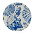 thumbnail image 4 of HAOXIT Sea Shells Tablecloth Vintage Blue Beautiful Sea Cockleshell Nautical Beach Round Table Cloth Washable Table Cover for Kitchen Dining Tabletop Decoration Round Tables 54-58, 4 of 8