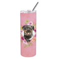 thumbnail image 1 of Caroline's Treasures Rottweiler Fleurs Roses 20 oz Gobelet Mince à Double Paroi en Acier Inoxydable, 1 of 4