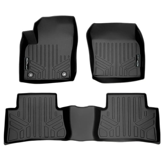 SMARTLINER Custom Fit Floor Mats 2 Row Liner Set Black Compatible With 2018-2021 Toyota C-HR