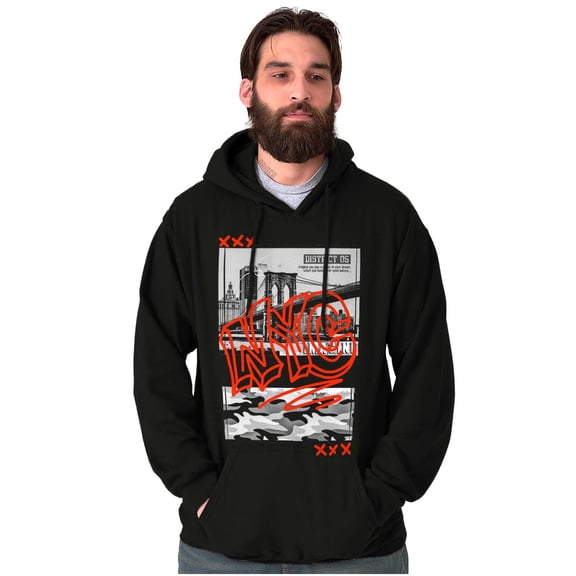 NYC New York City Camouflage Graffiti Hoodie Sweatshirt Women Men Brisco Brands S