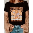 thumbnail image 1 of Women'S Vintage Crew Neck T-Shirt, Geometric-Pattern Print, 100% Polyester Knit Fabric, Regular Length, Summer Casual Top, 1 of 6