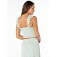 thumbnail image 2 of Celebrity Pink Women's Sweetheart Tank Top with Ruffle Straps, Sizes XS-XXXL, 2 of 6