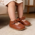 thumbnail image 2 of Oiyii Baby Girls Athletic Shoes Solid Leather Bow Adjustable Strap Soft Sole Sneakers, 2 of 4