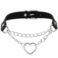 thumbnail image 1 of Collar con colgante de corazón fresco con personalidad a la moda, Collar de cadena para clavícula para mujer (negro), 1 of 5