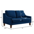 thumbnail image 3 of 2-Seater Velvet Loveseat Sofa with Spring Cushions and Solid Wood Legs, Navy Blue, 3 of 10