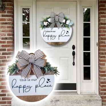 Front Door Hanging,Welcome Sign For Front Door Decor Round Wood Wall Signs For Wooden Farmhouse Porch Hangers Spring Summer Autumn Wreaths Decoration Housewarming For Home Beach Restaurant Shop