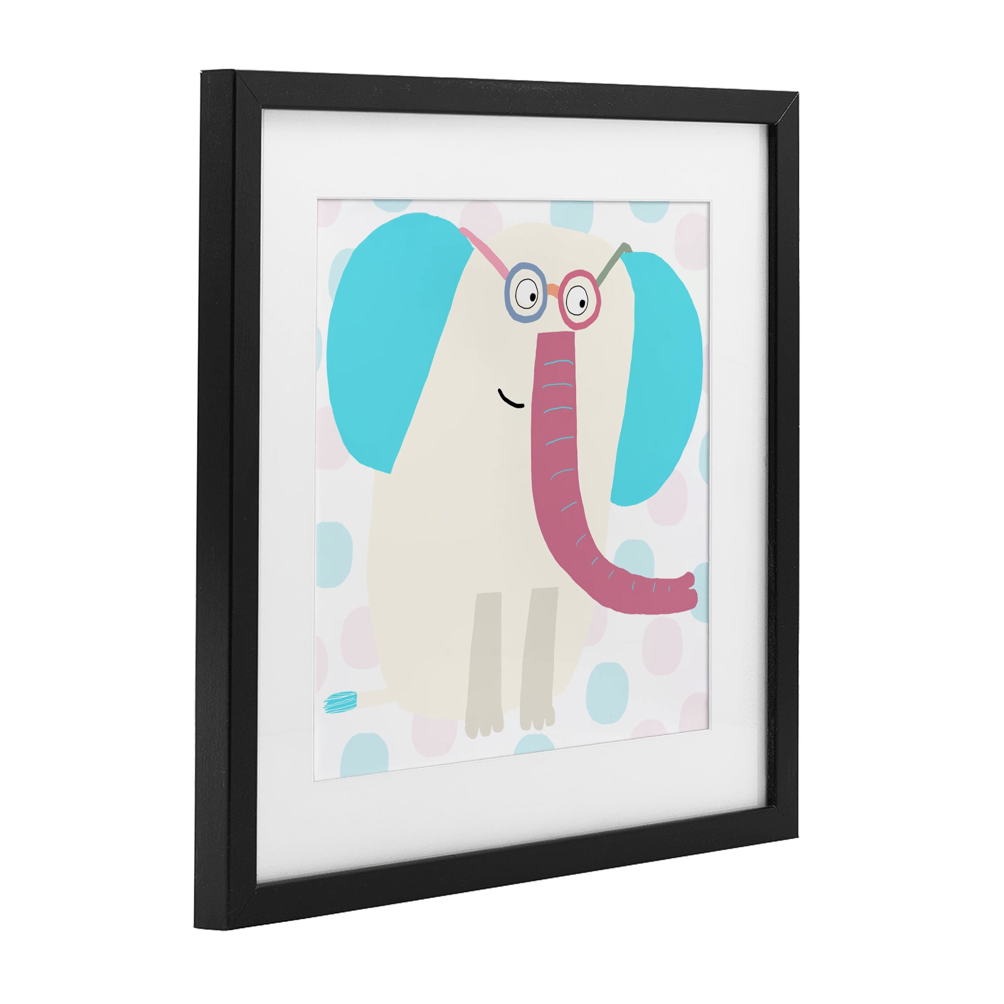 Stupell Industries Electric Blue Elephant Black Framed Print Under Glass, design by Carla Daly