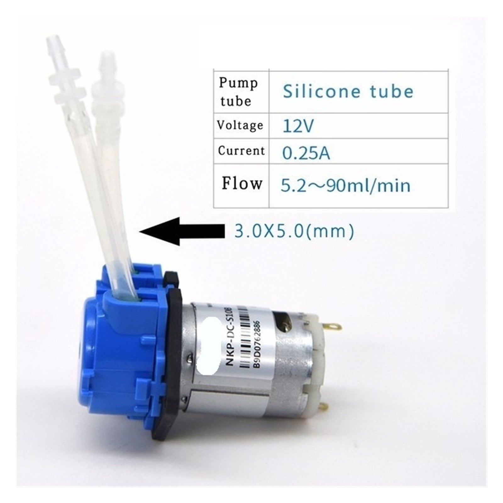 1PCS DC 12V 24V Dosing Pump Peristaltic Pumps Dosing Head With Connector Aquarium Lab Analytic Diy Liquids Motor Tool ,Easy to Use - BLUE_12V-S10