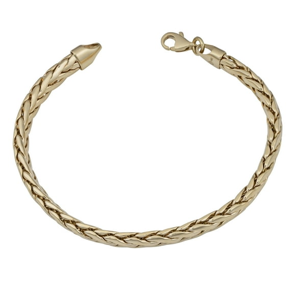 KoolJewelry 14k Yellow Gold Flat Weaved Bracelet (7.5 inch)