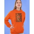 thumbnail image 2 of Girl And Flowers Linocut Art Hoodie Women -Image by Shutterstock, Female Small, 2 of 4