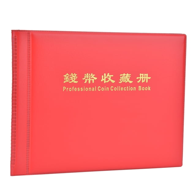 Álbum de colección de monedas profesional, de 10 páginas, con capacidad para 240 monedas (rojo)