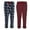 Red Plaid and Navy Snowmen, variant on Fruit of the Loom Holiday Fleece Pajama Pant (Pack of 2) (Men)