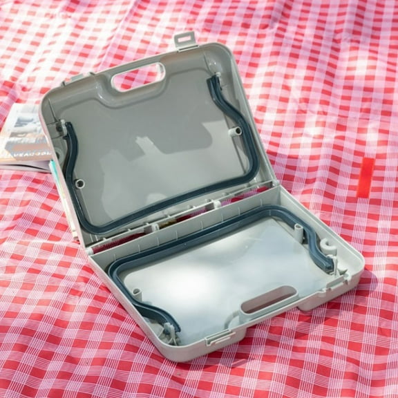 FRCOLOR  Outdoor Folding Table Camping Accessories Cooking Barbecue Picnic Small Tables Light Grey