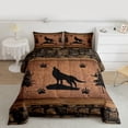 thumbnail image 2 of Feelyou Jungle Wildlife Wolf Twin Comforter Sets, Brown Rustic Cabin Bedding Set, 2 Pieces, 2 of 8