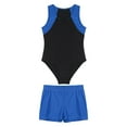 thumbnail image 3 of inlzdz Kids Girls Boys Athletic Tank Top with Shorts Gymnastics Leotards Gym Yoga Workout Outfits Blue 16, 3 of 6