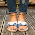 thumbnail image 6 of Wensltd Flat Sandals Women Elegant Sandals Cloth Upper Open Toe Soft Sole Casual Outdoor Walking Beach Vacation Wear Blue, 6 of 7
