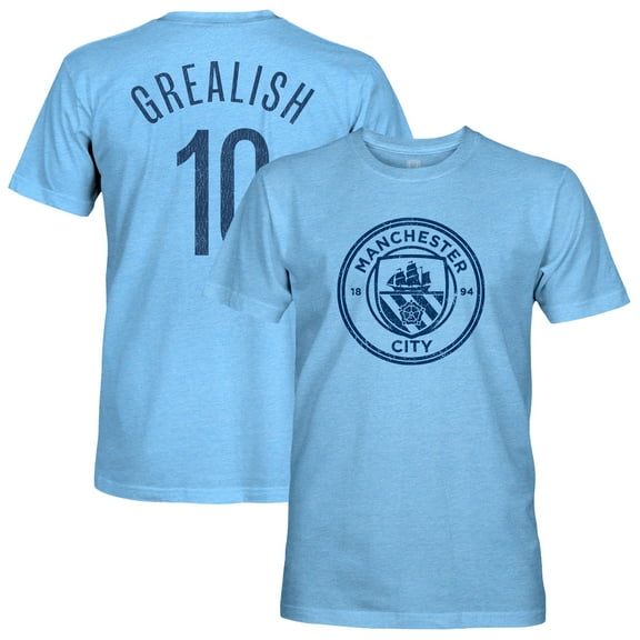 Men's 1863FC Jack Grealish Sky Blue Manchester City Player Name & Number Twisted Tri-Blend Slub T-Shirt