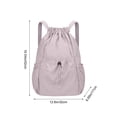 thumbnail image 3 of Foldable Lightweight Nylon Cinch Drawstring Bag, Unisex String Backpack for Men Women, Portable Storage Sack for Gym, Sports, Travel, Shopping and Casual Outdoor Use (Purple), 3 of 6