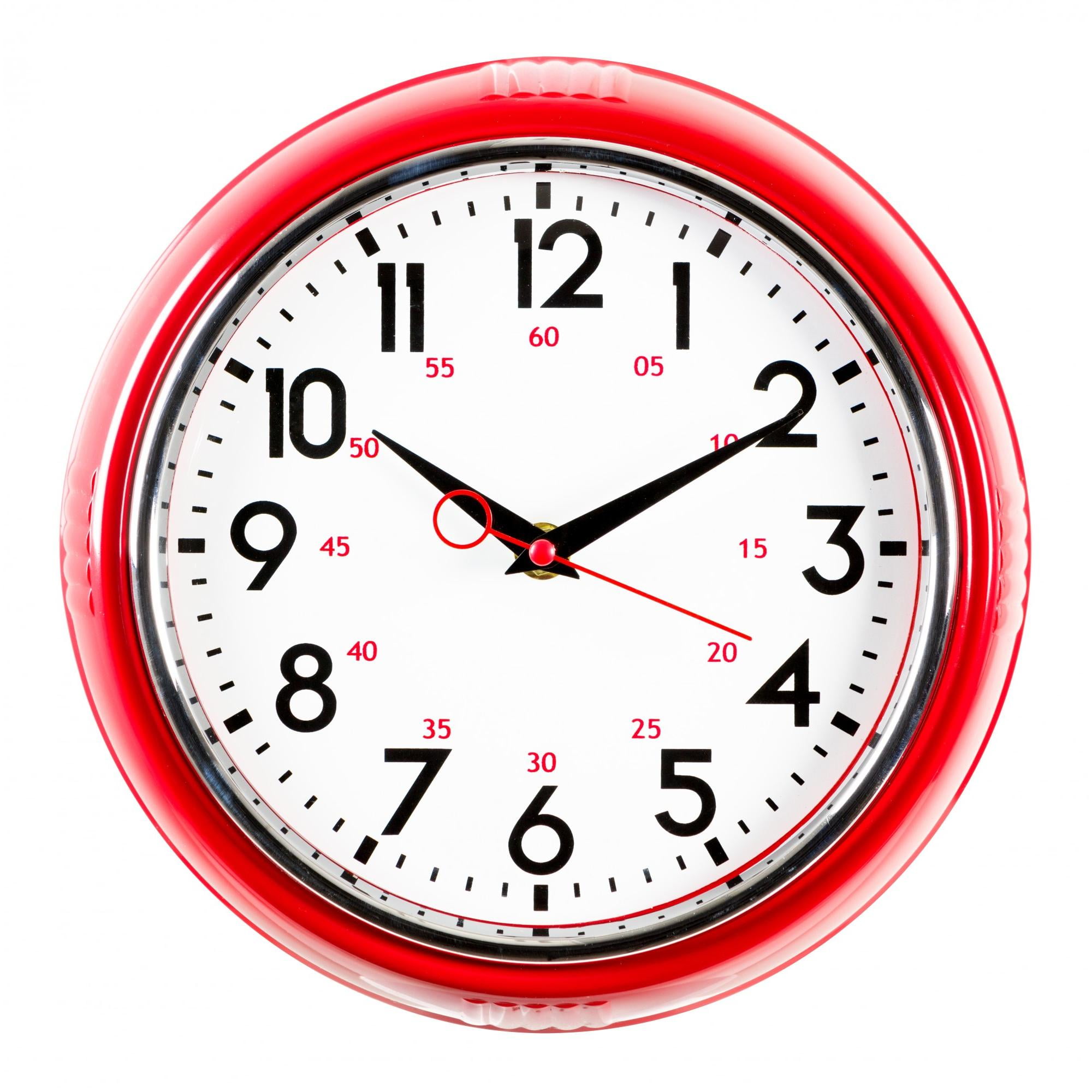 kieragrace KG Retro Wall Clock with Chrome Bezel and Convex Glass Lens