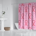 thumbnail image 2 of Pink Breast Cancer Ribbon Floral Pattern Shower Curtain 72"x84" ,Bathroom Decorative Shower Curtains Set with 12 Hooks,Modern Waterproof Washable Shower Curtain, 2 of 6