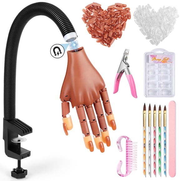 Magnetic Practice Hand Wilfniee para uñas acrílicas con 300 puntas