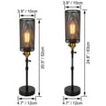 thumbnail image 5 of FSLiving Rechargeable Battery Operated LED Bedside Lamp by Remote RV Adjustable Telescoping Rod with 3-Way Socket Retro Portable Hallway Light Fixtures Book Light Cylindrical Carved Design Shade, 5 of 8