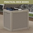 thumbnail image 4 of Uforic 35 Gallon Outdoor Resin Deck Box, Lockable Waterproof UV-Resistant Storage Box for Patio Cushions & Garden Tools, Light Brown, 4 of 8