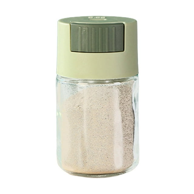 Salt Shakers with Press Button Moisture Proof Salt Shakers for Salt Sugar Spice Pepper Beige