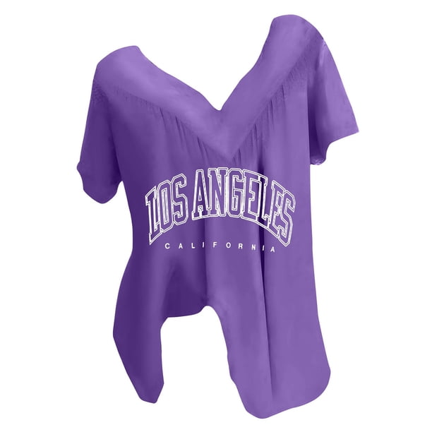 Blusas de Manga Corta para las Mujeres con Cuello en V Impreso Suéter Casual Top, Blusas para las Mujeres Casual