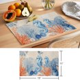 thumbnail image 6 of Blue Red Seahorse Coastal Placemats Set of 12 Farmhouse Beach Coral Nautical Place Mats Indoor Wipeable Table Mats Washable Dining Table Placemats for Kitchen Holiday Party Home Decor 13x19 Inch, 6 of 9