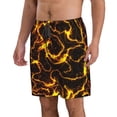 thumbnail image 2 of KLL Orange Lightning Men's Casual Summer Beach Shorts Hawaiian Shorts with Pockets-Small, 2 of 5