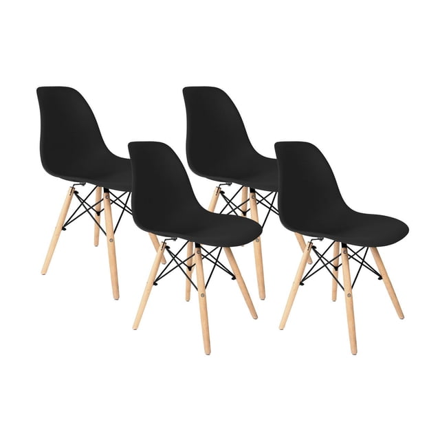 Set 4 Sillas Eames Estructura Silla Comedor Begonia negro