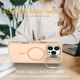 thumbnail image 5 of For iPhone 15 Pro Max Case [Compatible With MagSafe] Slim Frosted Phone Case With Metal Camera Protection Kickstand Shockproof Soft TPU Cover Case,Orange,For iPhone 15 Pro Max, 5 of 6