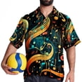 thumbnail image 4 of Note Men's Poplin Casual Printed Button Down Short Sleeve Summer Beach Shirts Unisex, 4 of 6