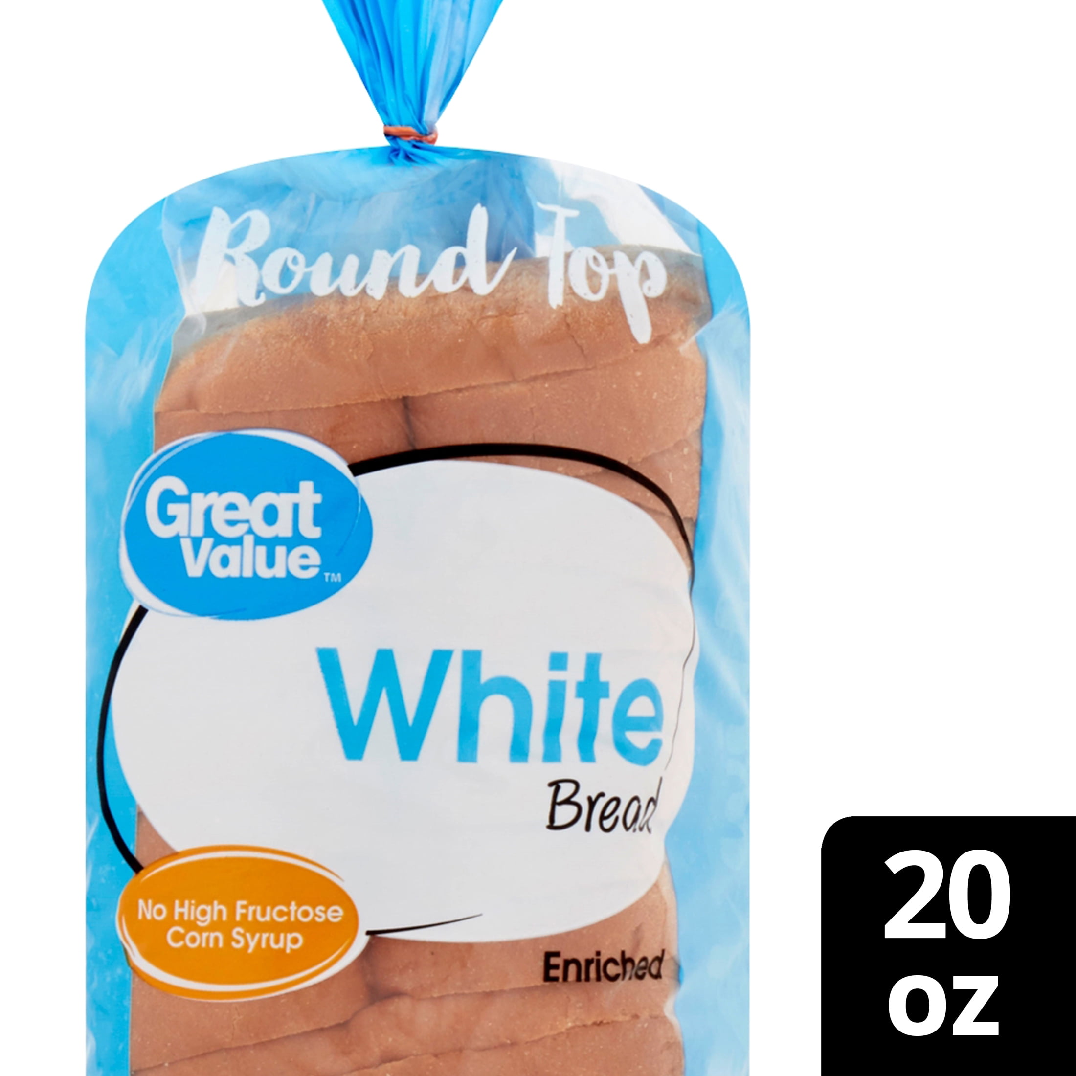 Great Value White Round Top Bread, 20 oz