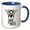 Blue/White, variant on 3drose, Save the Bees with a Bee. Bold Black Lettering on White Background., 11oz Two-tone Black Mug