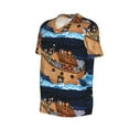 thumbnail image 2 of Haiem Hip Hop Hipster Baseball Jersey Button Down Shirts Sports Uniforms Men Women Jersey(Ocean Scene with Noah's Ark,3X-Large), 2 of 9