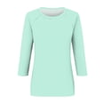 thumbnail image 4 of 3/4 Sleeve T Shirts For Women Lightweight Raglan Round Neck Casual Shirt Top Solid Color Versatile 2025 Fall Blouses Pullover Outfits, 4 of 5