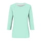 thumbnail image 4 of Camisa raglán informal de manga 3/4 para mujer, cuello redondo, poliéster, color liso, estilo informal y moderno, tallas S-XXL, 4 of 5