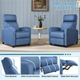 thumbnail image 5 of Alden Design Modern Adjustable Fabric Recliner with Footrest, Set of 2, Blue, 5 of 10