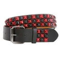 thumbnail image 2 of Snap On Punk Rock Black & Red Studded Leather Belt, 2 of 5