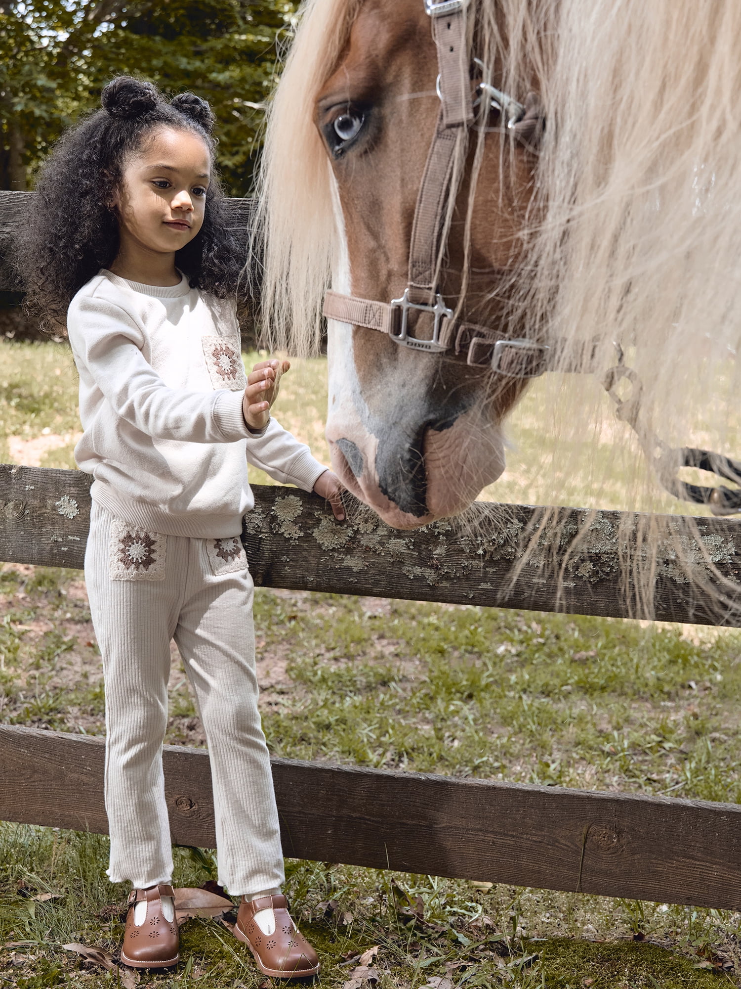 Modern Moments by Gerber Toddler Girl Sweatshirt with Flare Leg Pan Outfit Set, Sizes 12M-5T