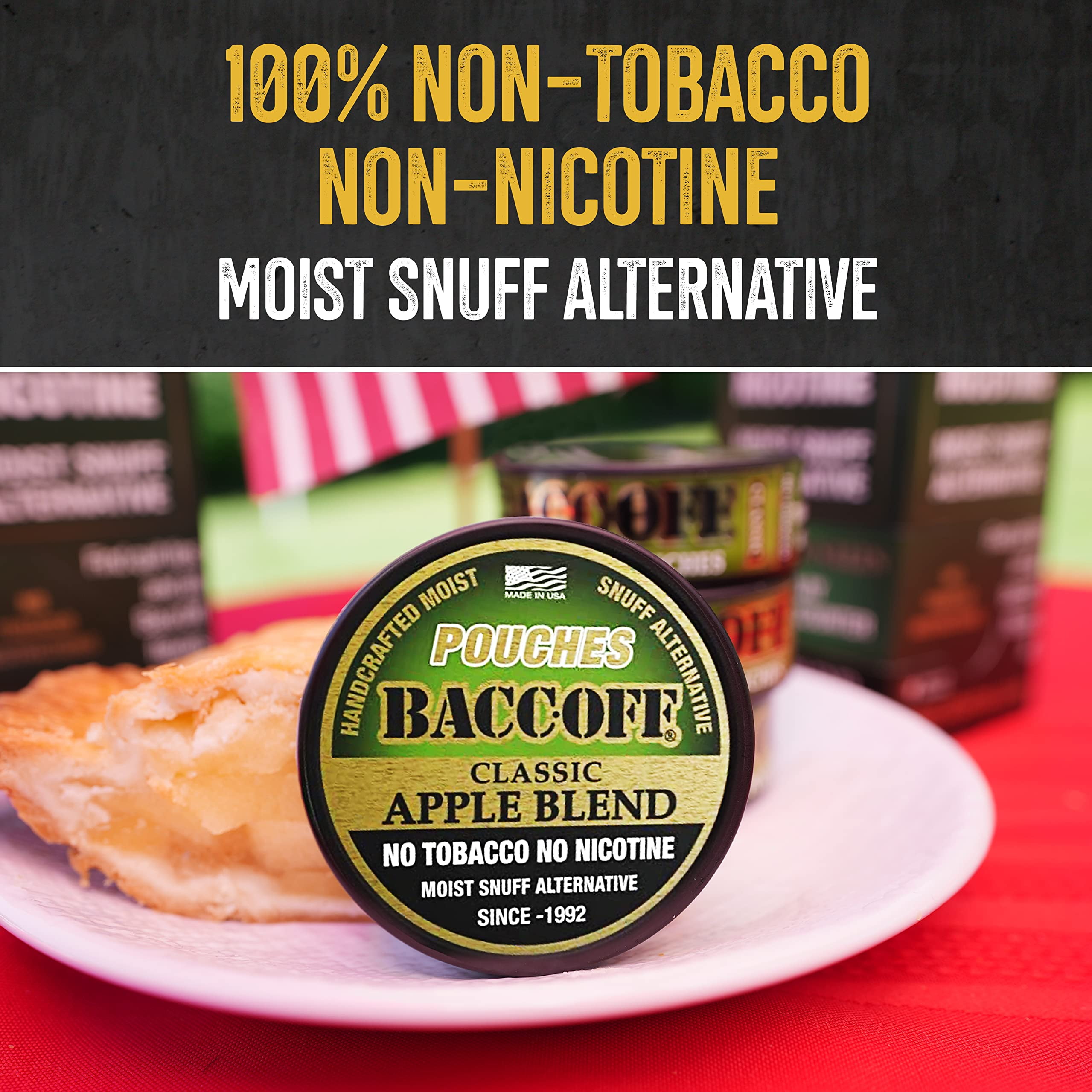 BaccOff, Original Fine Cut, Premium Tobacco Free, Nicotine Free Snuff  Alternative (10 Cans) Original Fine Cut 1.2 Ounce (Pack of 10)